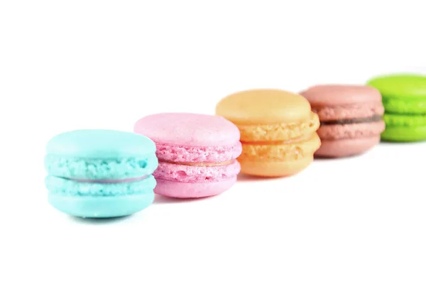 Colorido Macaron Sobre Fondo Blanco — Foto de Stock