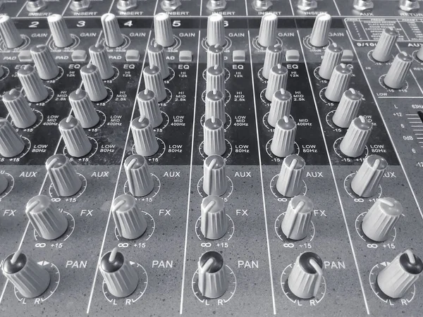 Closeup Sound Mixer Board — Stock Photo, Image