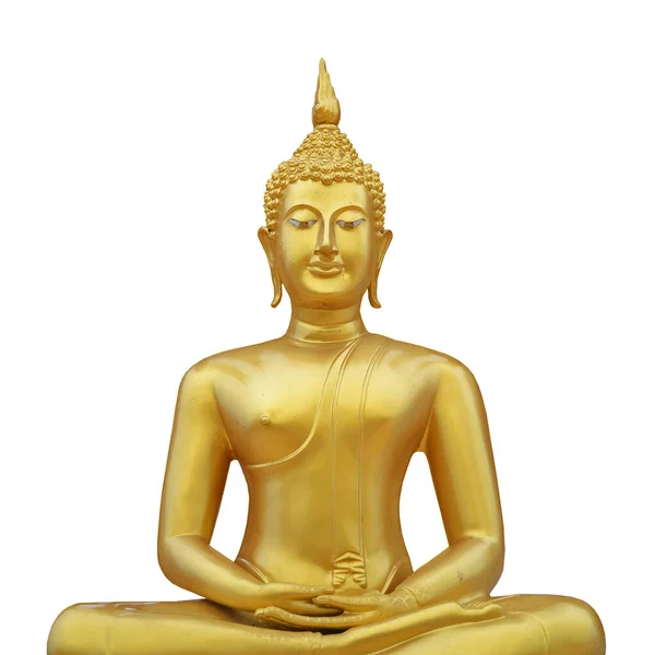 İzole edilmiş altın Buda heykeli