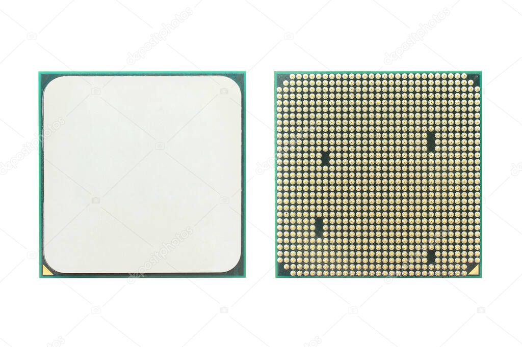 Microchip, CPU (unidad central de procesamiento) aislado sobre fondo ...