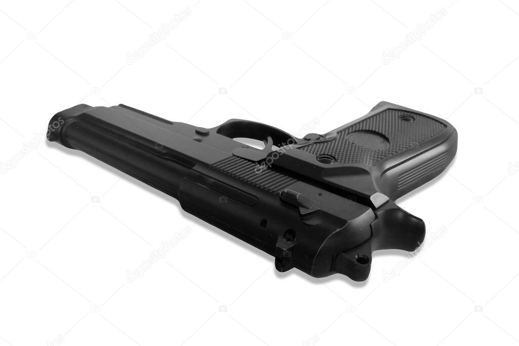 gun on white background, isolated