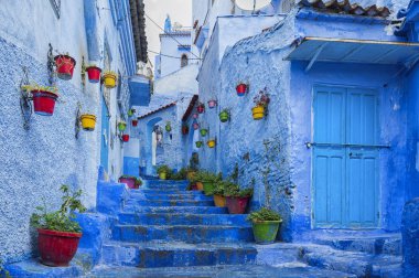Fas chefchaouen güzel mavi Medine.