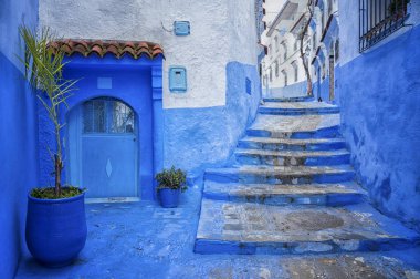 Chefchaouen güzel mavi Medine, Fas incisi