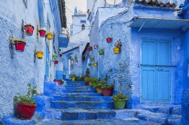 Chefchaouen güzel mavi Medine, Fas incisi