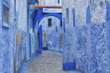 Chefchaouen güzel mavi Medine, Fas incisi