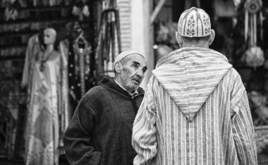 Chefchaouen, Fas turistik yerlerinden biri Mavi medine Sokak hayatı - Afrika