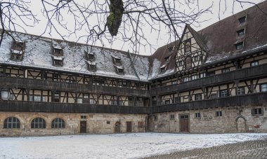 Alte Hofhaltung, Old Courtyard, Historical Museum of the City of Bamberg, Bavaria, Germany clipart
