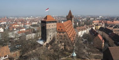 View from Nuremberg Imperial Castle (Keiserburg) from Holy Roman Empire - one of the main sights of the city and symbol of Nuremberg - Germany clipart