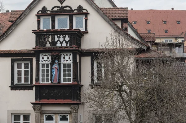 Исторический Старый Город Мбаппе Барочной Архитектурой Культовыми Деревянными Домами Бавария — стоковое фото