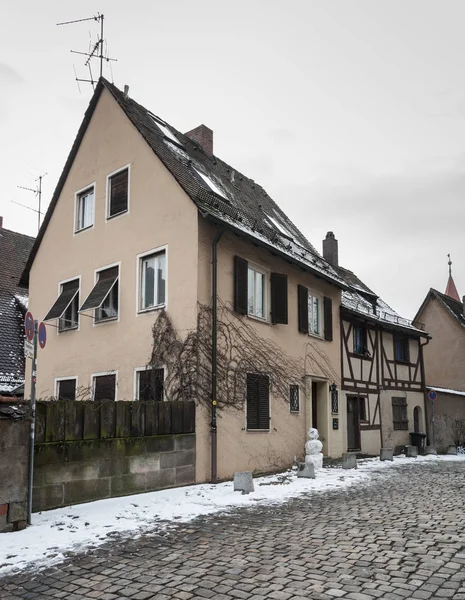 Maisons Colombages Dans Une Des Rues Pittoresques Centre Historique Nuremberg — Photo