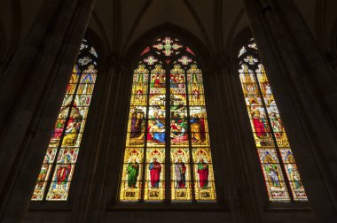 Köln, Almanya - 11 Eylül 2016: Roma Katolik Gotik Katedrali Kolner Dom Manzarası, Dünya Mirası - Almanya