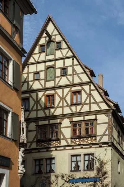 Rothenburg Der Tauber Allemagne Mars 2018 Maisons Colombages Colorées Historiques — Photo