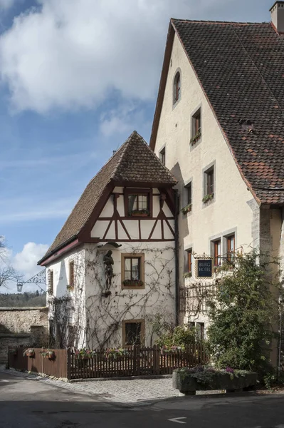 Rothenburg Der Tauber Allemagne Mars 2018 Maisons Colombages Colorées Historiques — Photo