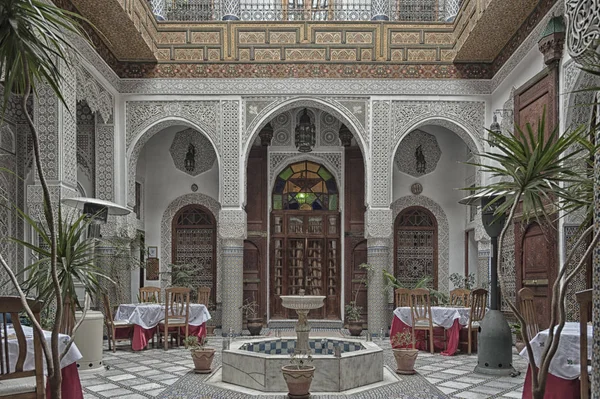 Fez Marocko Februari 2017 Inredning Ett Litet Familjeägt Hotell Medina — Stockfoto