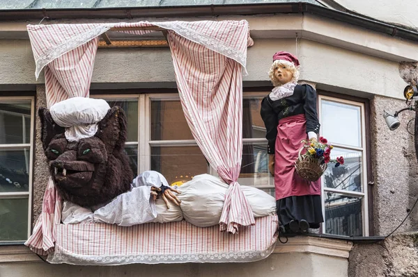 Reproductions of fairy tales for children in the historical center center Altstadt of Innbruck - Tyrol, Austria