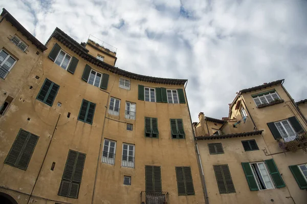 Lucca Toscana Itália Famosa Praça Medieval Conhecida Como Piazza Anfiteatro — Fotografia de Stock