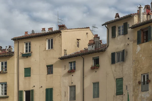 Lucca Toscana Itália Famosa Praça Medieval Conhecida Como Piazza Anfiteatro — Fotografia de Stock