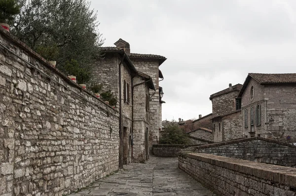 유럽에서 아름다운 하나인 구비오 Gubbio 이탈리아 페루자 움브리아 지역의 중심부에 — 스톡 사진