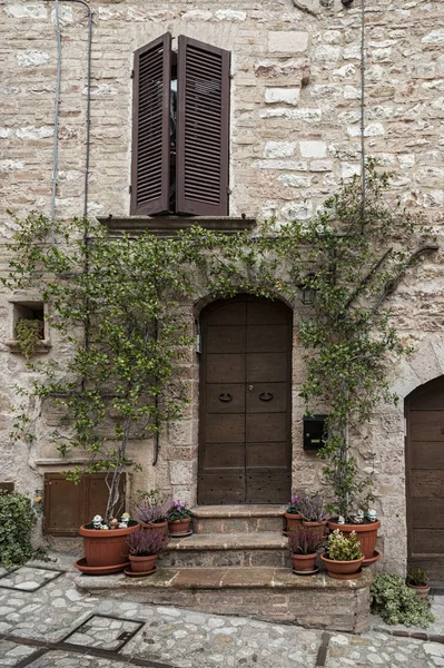 Spektakuläre Traditionelle Italienische Mittelalterliche Gasse Historischen Zentrum Der Schönen Kleinen — Stockfoto