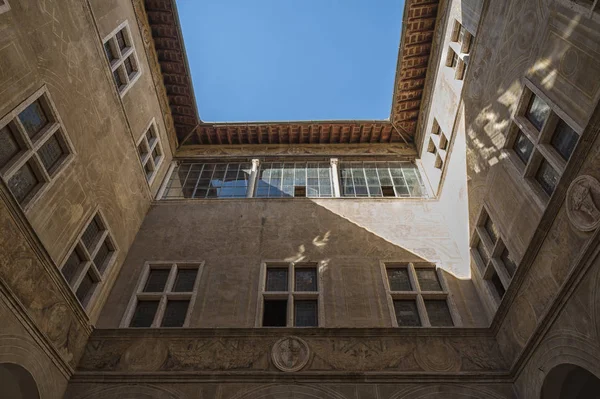 Pienza - Toskana / İtalya, 30 Ekim 2016: Palazzo Piccolomini, Pienza, Val D'Orcia Toskana'daki Rönesans mimarisinin ilk örneklerinden biri