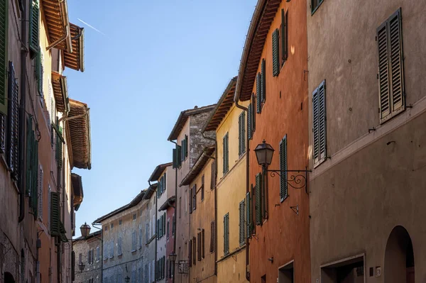 San Quirico Orcia Italy October 2016 Charming Narrow Street Town — стоковое фото