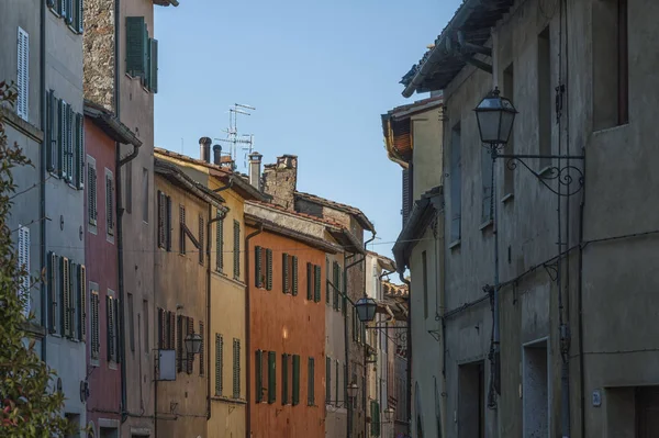 San Quirico Orcia Itália Outubro 2016 Encantadora Rua Estreita Cidade — Fotografia de Stock