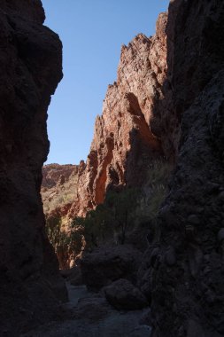 Puerta del Diablo, Tupiza yakınlarında kuru kırmızı Kanyon Quebrada de Palmira kırmızı kaya oluşumu, Bolivian Andes-Bolivya, Güney Amerika
