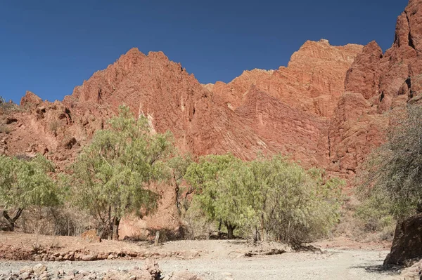 Puerta Del Diablo Červená Skalní Formace Suchém Kaňonu Quebrada Palmira — Stock fotografie