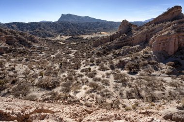 La poronga rock oluşumu-Quebradas Tour, Bolivya-Güney Amerika. Tupiza peyzaj renkli rock, tepeler, dağlar ve kanyon dolu