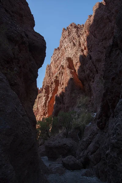 Puerta Del Diablo Red Rock Formation Dry Red Canyon Quebrada — Stock Photo, Image