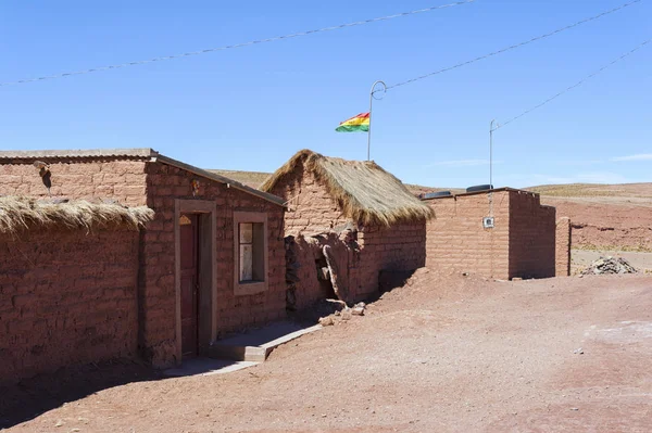 Casa Adobe Pueblo Cerrillos Altiplano Boliviano Cerca Reserva Nacional Fauna —  Fotos de Stock