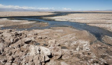 Salar de Atacama, Şili 'nin en büyük tuz düz (Atacama, Şili çöl) Güney Amerika