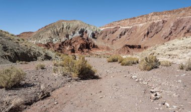 Gökkuşağı Vadisi (Valle Arcoiris), Şili'deki Atacama Çölü'nde. Domeyko dağlarının mineral zengin kayalar vadi çeşitli renkler vermek