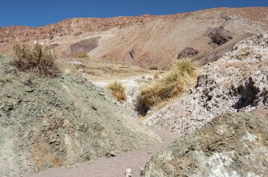 Gökkuşağı Vadisi (Valle Arcoiris), Şili'deki Atacama Çölü'nde. Domeyko dağlarının mineral zengin kayalar vadi çeşitli renkler vermek