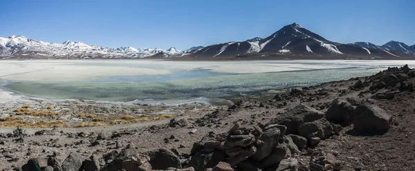 Laguna Blanca Laguna Bianca Vulcano Licancabur Bolivia Bellissimo Panorama Boliviano — Foto Stock