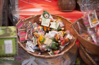 Colourful confectionery and offers in Witches' Market (Mercado de las Brujas) in La Paz, Bolivia - South America clipart