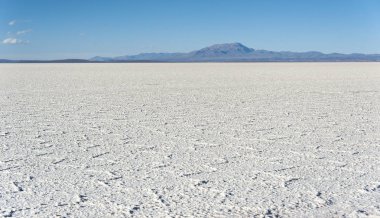 Salar de Uyuni, Dünya Unesco Dünya Mirası Listesi'ndeki en büyük tuz düzüdür - Altiplano, Bolivya, Güney Amerika