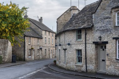 Beautiful street in Northleach town, Gloucestershire, Cotswolds, England - United Kingdom clipart