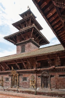 Mul Chowk 'un avlusu, Patan Durbar Meydanı' ndaki Patan Kraliyet Sarayı Kompleksi - Lalitpur, Nepal