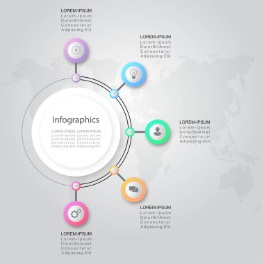 İş akışı düzeni, diyagram, yıllık rapor, web tasarımı için bilgi tasarımı vektörü iş konsepti adımları veya süreçleri kullanılabilir