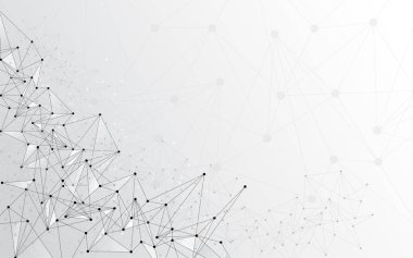 Yenilikçi noktaları ve çizgi iletişim konseptini birleştiren soyut arkaplan