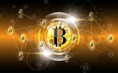 Bitcoin dijital para ağı teknolojisi arkaplanı
