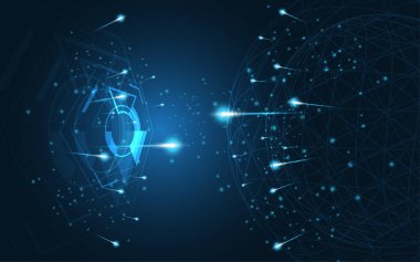 Küresel ağ bağlantısı Dünya haritası soyut teknoloji arka plan küresel iş yeniliği kavramı