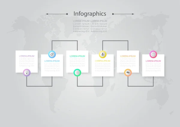 Vector Diseño Infográfico Los Pasos Procesos Del Concepto Negocio Pueden — Vector de stock