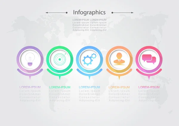 Vector Diseño Infográfico Los Pasos Procesos Del Concepto Negocio Pueden — Vector de stock