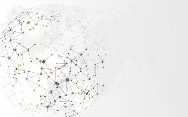 Küresel ağ bağlantısı soyut teknoloji arka plan Küresel iş yeniliği kavramı