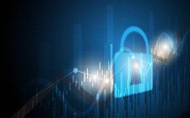 Güvenlik siber dijital konsepti soyut teknoloji arka plan sistem yenilik vektör ilüstrasyonunu koruyor