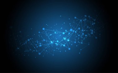 Yenilikçi noktaları ve çizgi iletişim konseptini birleştiren soyut arkaplan