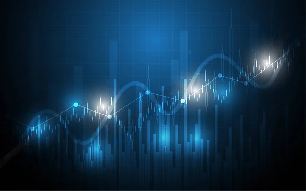 Gráfico Vela Gráfico Gráfico Datos Comerciales Análisis Inversión Bursátil Tradin — Vector de stock