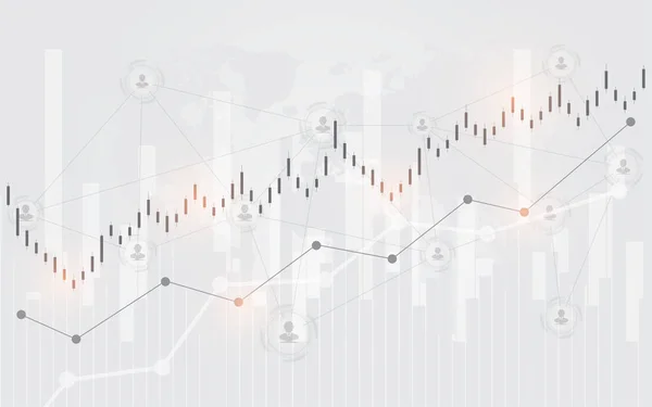 Gráfico Gráfico Gráfico Vara Vela Financeira Análise Dados Negócios Negociação — Vetor de Stock